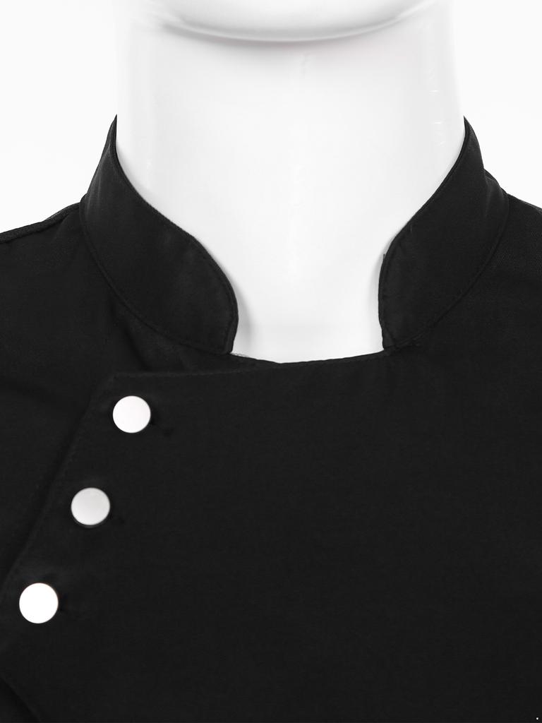 Unisex Stand Collar Chef Jacket for Restaurant Kitchen Uniforms Bakery Staff Durable Work Attire