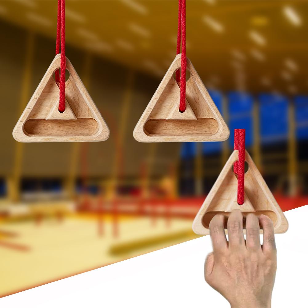 2PCS Wooden Climbing Triangle Fingerboard Multifunctional Simulated Rock Climb Finger Strengthen Board Reusable Pull-Up Handle