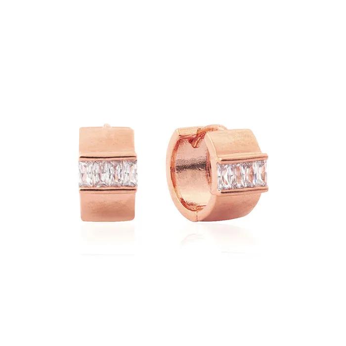 Cubic Wide Volume One-Touch Earrings (14k Plated) SHER0068