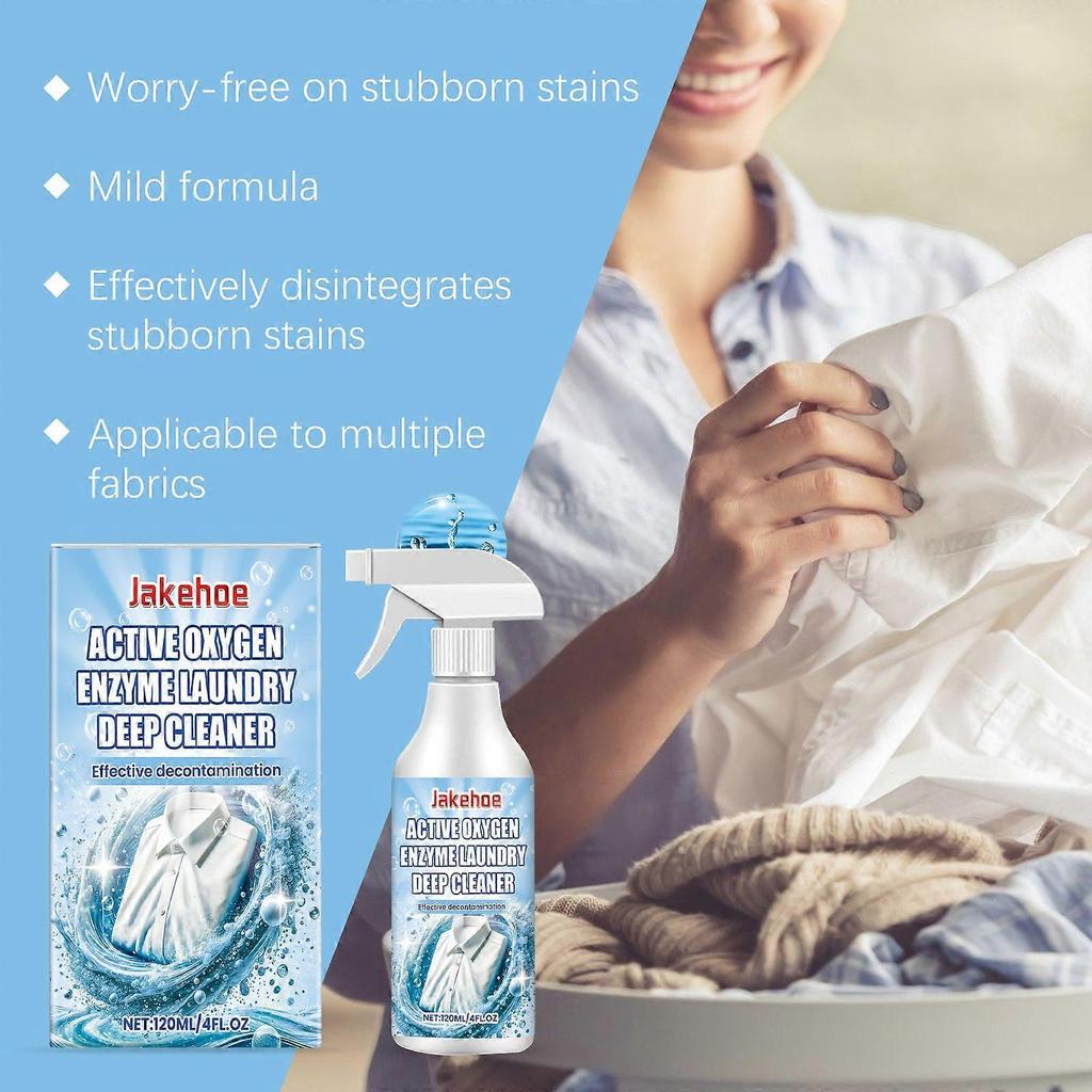 Limited time!!Jakehoe Laundry Cleaner Stain Remover For Oil And Yellowing, Gentle Fabric Cleaning Spray