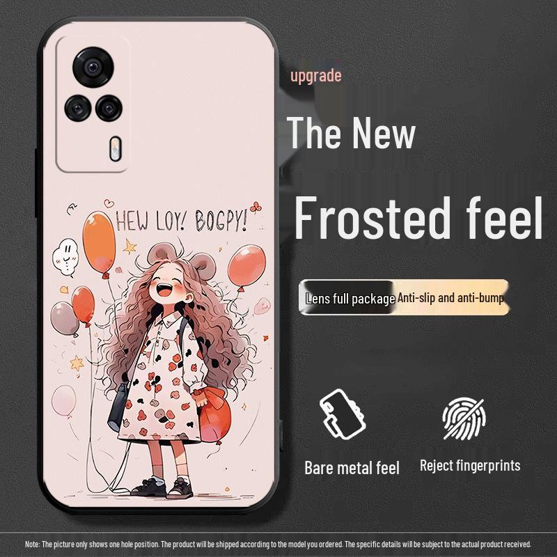 Vivo S9e V2048A Silicone Anti-Drop Cartoon Tempered Film Protective Case