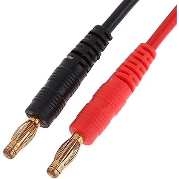 T-Plug Female to 4mm Banana Male Charging Cable | 32cm Gold-Plated | Flexible & Durable | For Lipo Batteries, Car Audio, RC Models | Red, Plastic