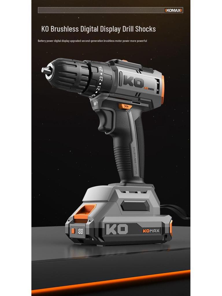 Cordless Brushless Impact Drill: Multifunctional Electric Screwdriver & Pistol Hand Drill for Household Use.