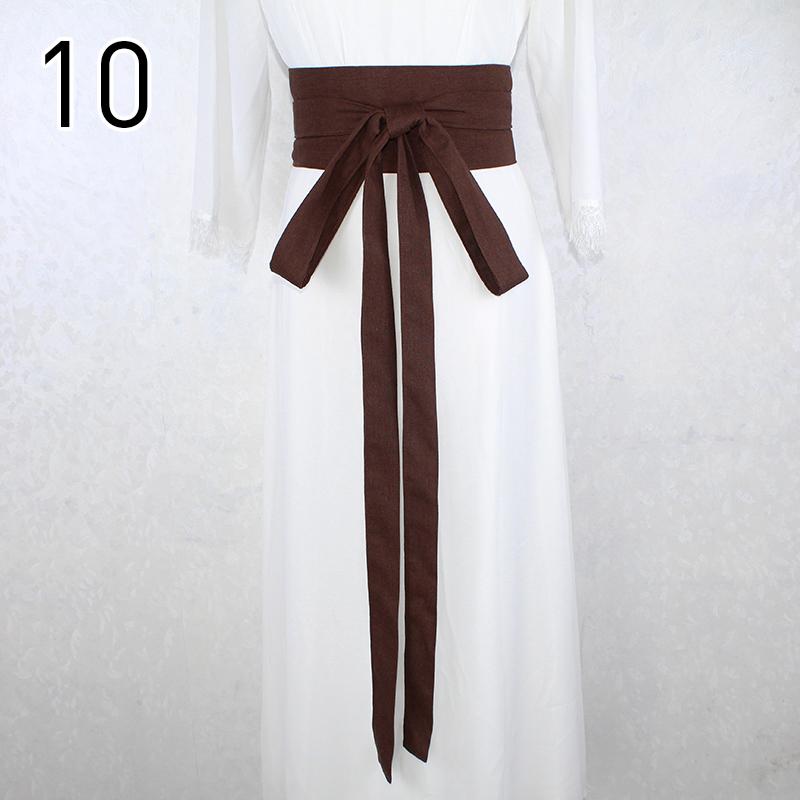 360cm Traditional Chinese Hanfu Waist Belt Cotton Linen Long Silk Sash Antique Elegant Solid Color Dress Decor for Women