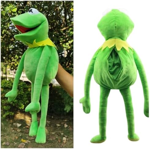 Kermit the Frog Hand Puppet Toy for Kids Adults Anime Puppet with 50Pcs Stickers Interactive Performance Gift