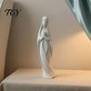 Holy Religious Decoration Praying Virgin Mary Statue, Minimalist Blessed Sculpture, Hand Painted Figure Prayer Figurine for Home Altar Desktop