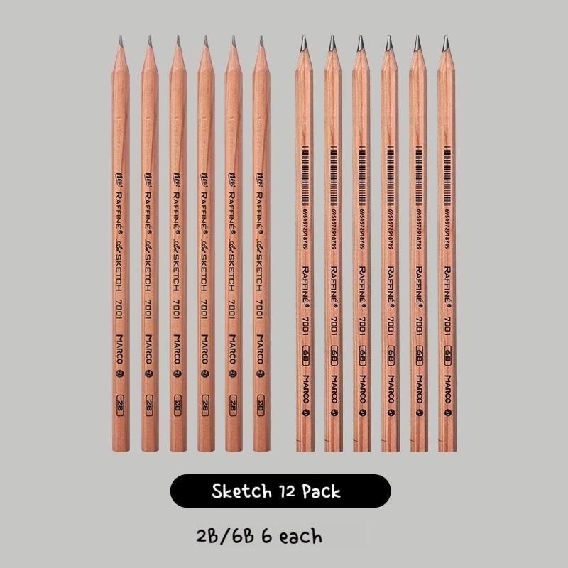 12Pcs Professional Drawing Sketch Pencil Set HB 2H 2B 3B 4B 5B 6B 7B 8B 10B 12B 14B Graphite Hand-Painted Pen School Stationery