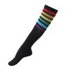 1Pair Girls Thigh High Socks Over Knee Rainbow Stripe Football Socks