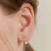 (Silver 925) Hug Heart Pearl Ear Jacket Earrings EC3080