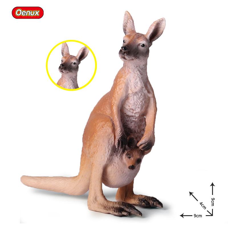 Oenux Classic Australian Wild Animals Kangaroos Koala Platypus Tasmanian Devil Echidna  Cassowary Model Figurine Toy Kid Gift