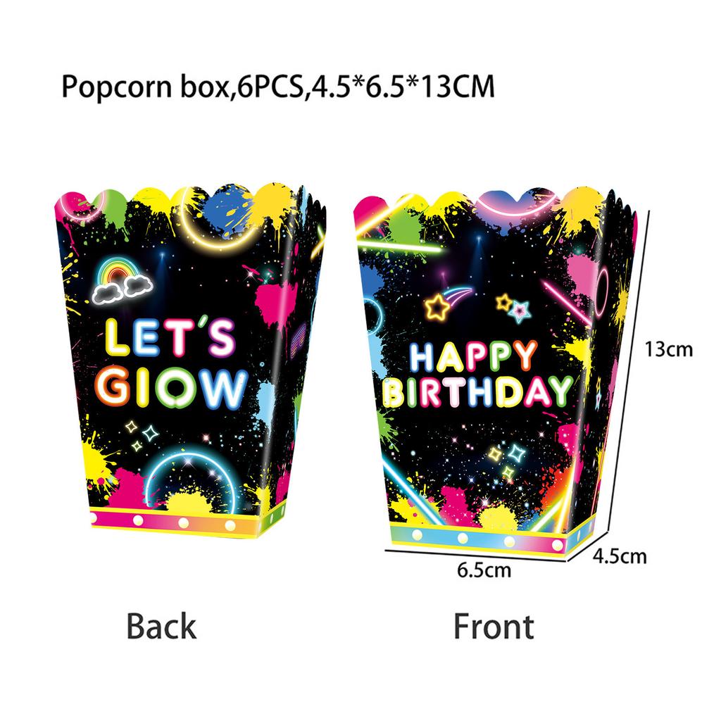 New Neon Theme Party Supplies Birthday Decoration Party Venue Layout Props Birthday Flag Spiral Tablecloth