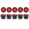 10Pcs Rocker Switch Large Round 3Pin Red Light Used for Household Appliances Switches