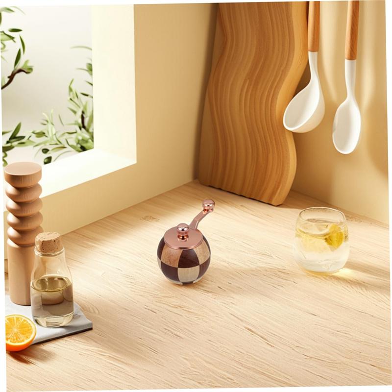 Practical-Hand Crank Wooden Pepper Grinder. Manual Salt And Pepper Grinder, Modern Wooden Spice Shaker For Home Cooking