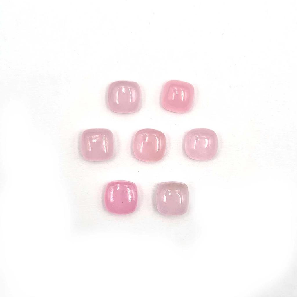 Dyed Pink Jade Square Cushion Cabochon Loose Gemstone Lot 50 Pcs 7 MM 100 CT For Jewelry Making