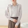Women Blouses Shirts Long Sleeve Women Blouse Shirt Office Lady Turn Down Collar Striped Chiffon Blouse Shirt Women Tops J911