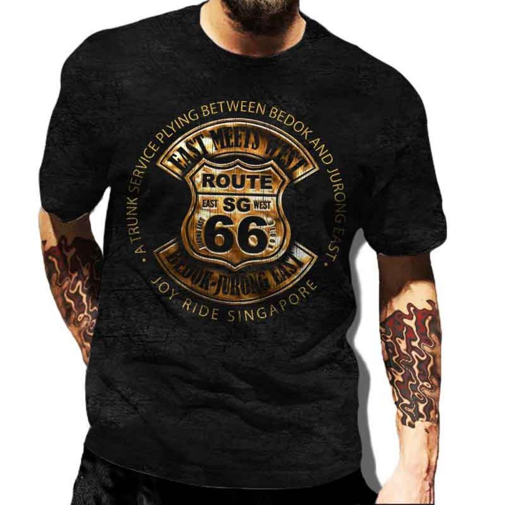 

US Route 66 Printed New Men s Vintage T-Shirt European Size Hip-Hop Tops Tee Men Clothes Oversized T Shirt Daily Casual Clothing M