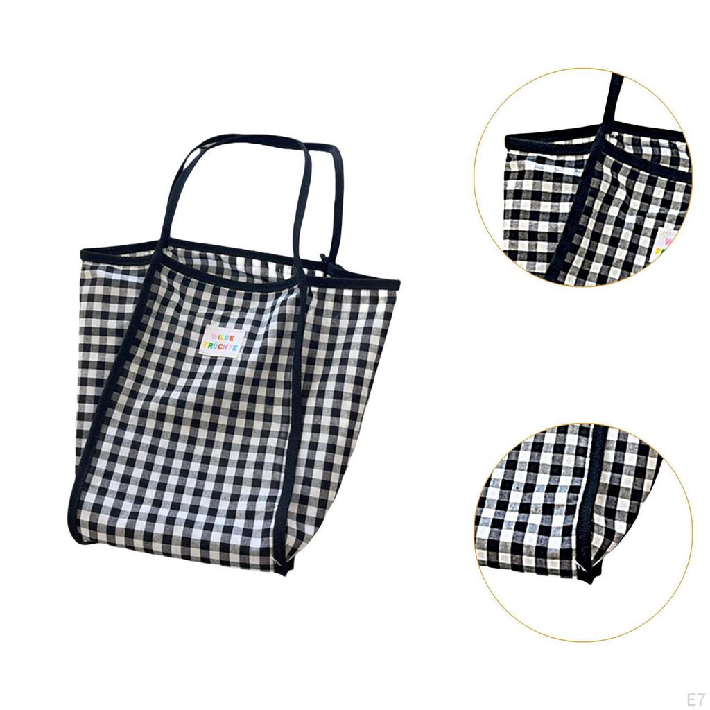 Women Shoulder Bag Checkered Pattern Casual Shopping for Work Outdoor Spring