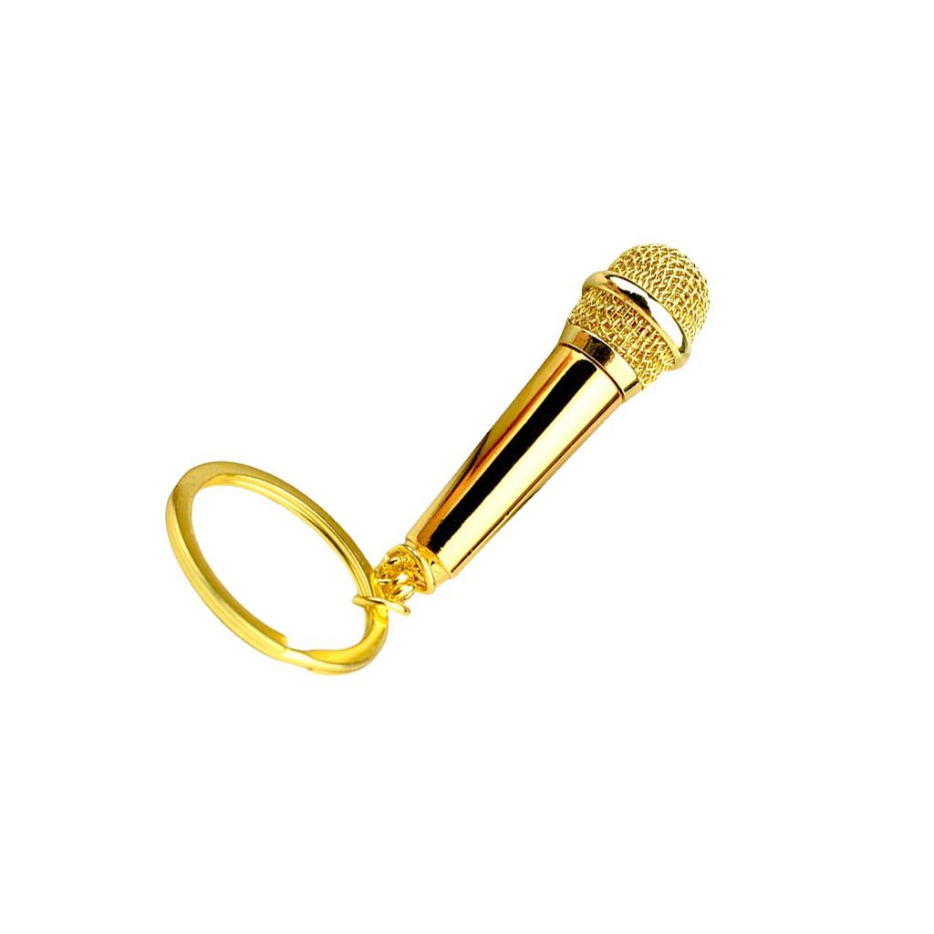 Microphone Pendant Keychain Simulation Mic Shaped Keyring Fashionable Bag Charm Stylish Accessory for Music Lovers