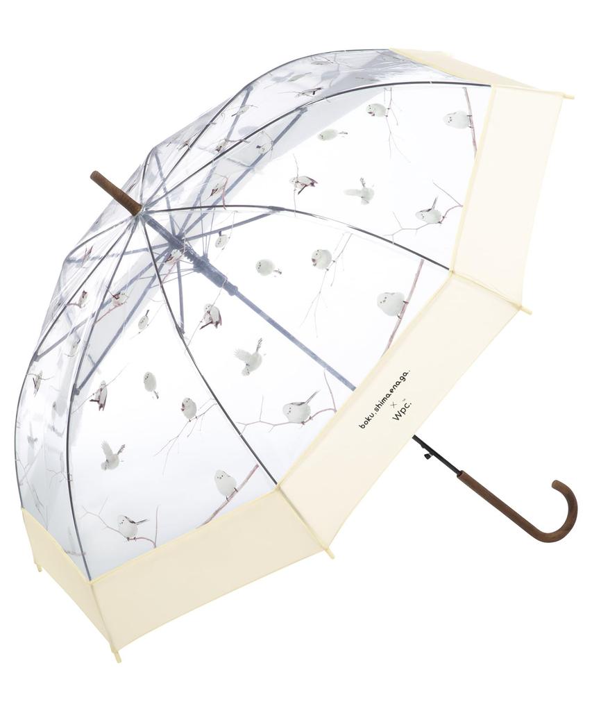 Rain Umbrella Yanagisawa Gou x Tit Long Umbrella 61cm Rib Length Large Automatic Opening Snow Fairy Bird Windproof Durable Animal Motif Soothing