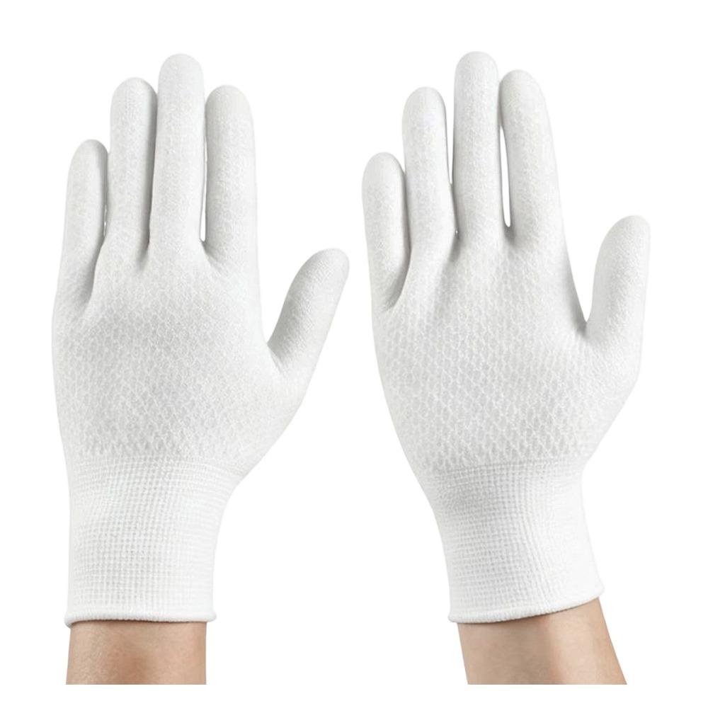 12 Pairs Pineapple Antique Work Gloves Wear-Resistant Full Finger Gloves  Walnut Polishing белый