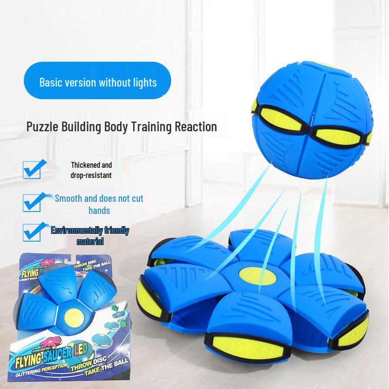 Magic Flying Saucer Ball: Deformable Outdoor Stomp Toy with Lights for Kids