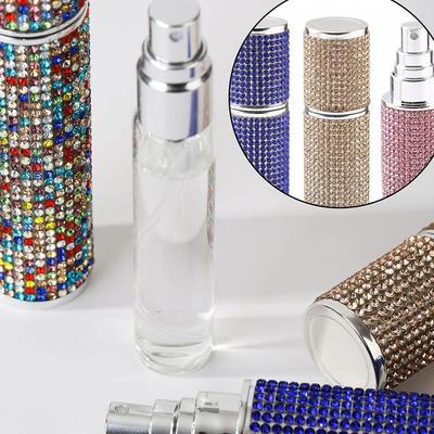 10ml Perfume Bottle Leak-proof Full Rhinestone Cosmetic Container Refillable Ultra-fine Mist Fragrance Container for Woman