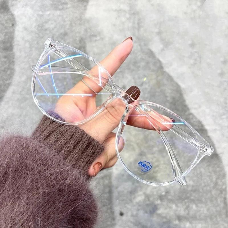 Anti Blue Light Women Men Computer Myopia Glasses Vintage Minus Eyeglasses Finished Prescription Near-Sight 0 To -6.0 Eyewear