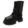 Black British Style Small Man Heightened Platform Martin Boots Women's 2025 New Summer Retro Trouser Short Boots