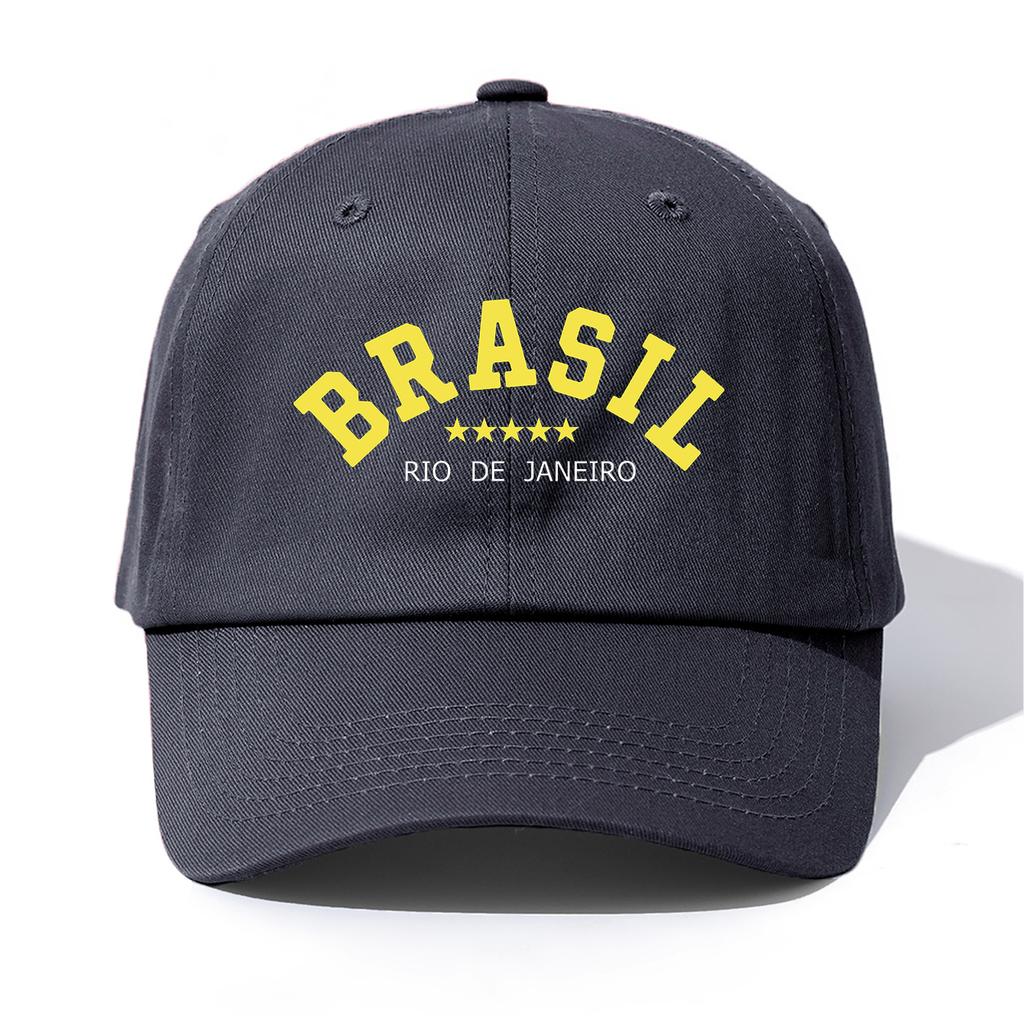 1pc BRASIL Print Baseball Cap for AdultsMinimalist Retro Style Casual Soft Adjustable Dad HatPerfect As Gift