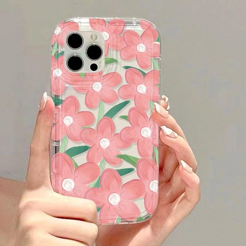 Květiny Olejomalba Pouzdro na telefon Pro iPhone 15 Pro Max Pouzdro iPhone 13 11 12 14 Pro Max XR XS X 7 8 Plus SE Měkký Nárazuvzdorný Kryt