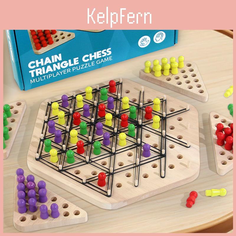 Wooden Geometric Chain Triangular Board Game For Brain Training And Family Interaction