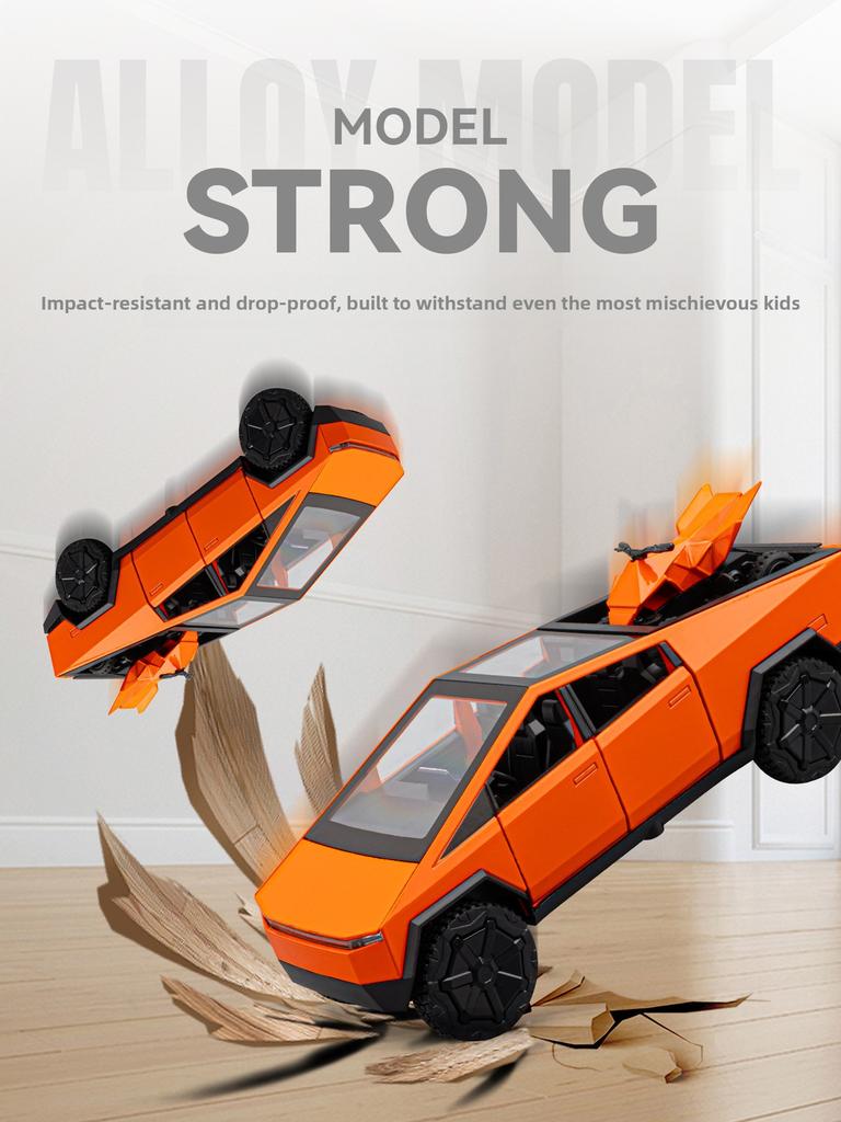 1:32 Cybertruck Alloy Die-Cast Model Car with Pull-Back Action, Sound and Light Effects - Simulation Toy for Boys