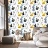 Wallpaper Rabbits On a White Background for the Living Room and Bedroom 50x1000