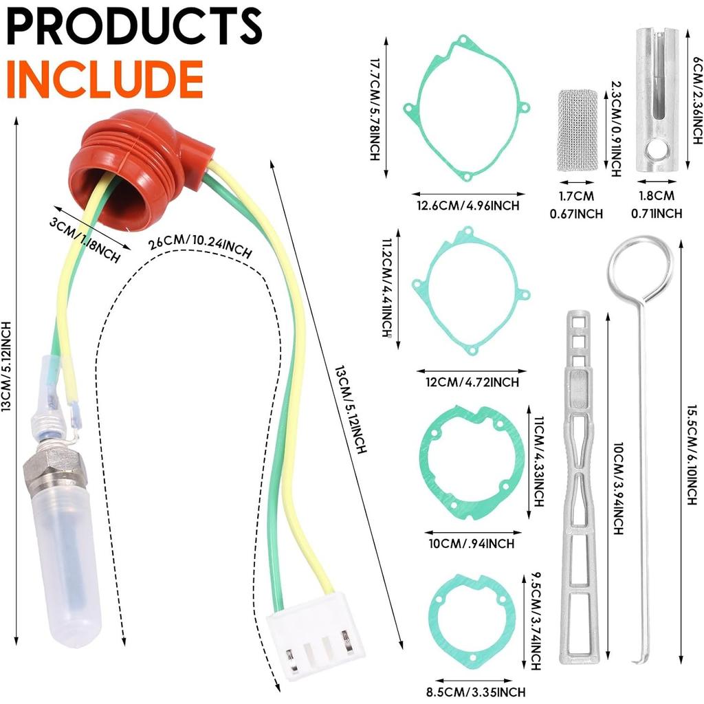 9 Pcs Glow Plug Repair Kit 12V Parking Diesel Heater Glow Ignition Plug Kit with Filter and Gaskets Car Ceramic Heater Repair Parts Fit