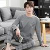 Men's pajamas spring and autumn pure cotton long-sleeved casual loungewear youth men's autumn thin cotton large-size suit