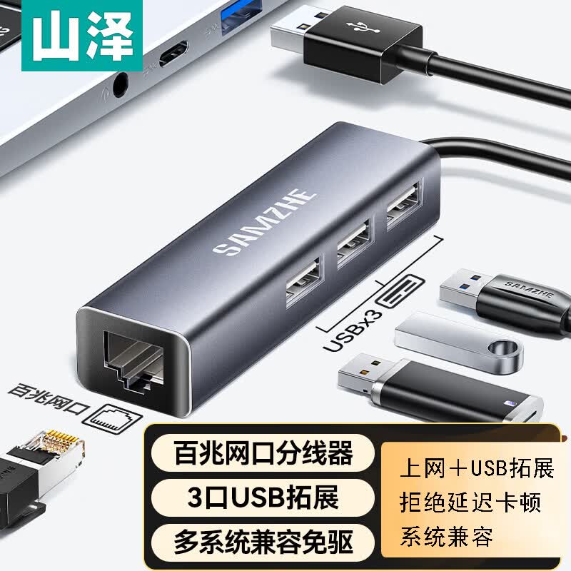 USB 2.0 Hub with Fast Ethernet Adapter