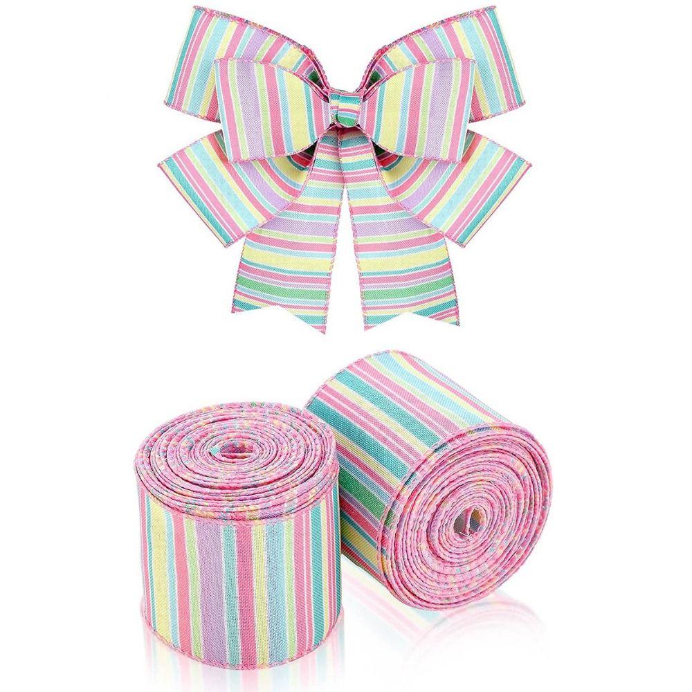 6.3cm 5 Yard Silk Ribbons Accesories DIY Bowknot Colorful Ribbons Flower Package Linen-like Decorative Webbing Wrapping Supplies