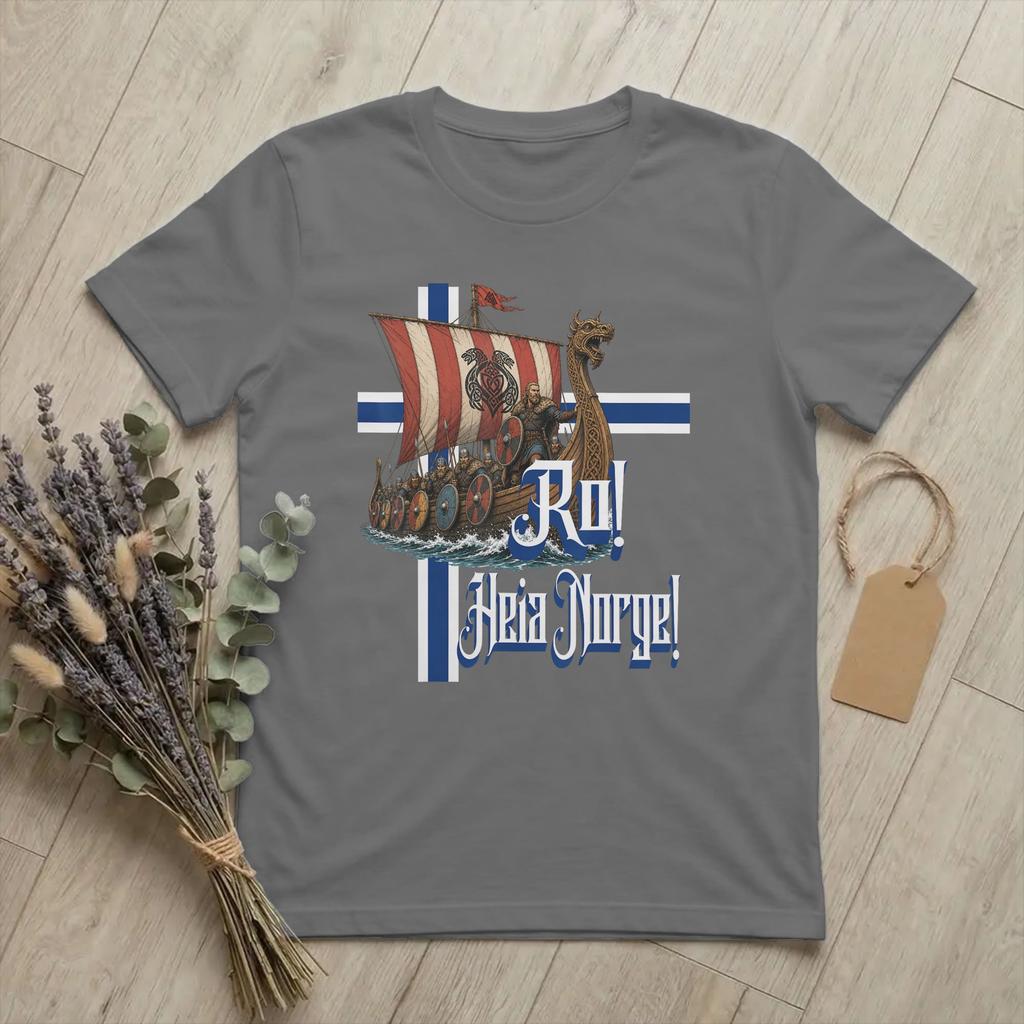 Norway Ro Funny Viking Longship Nordic Unisexs T Shirt Norse Warrior Novelty Tees Round Neck TShirts 100 Cotton New Arrival Tops