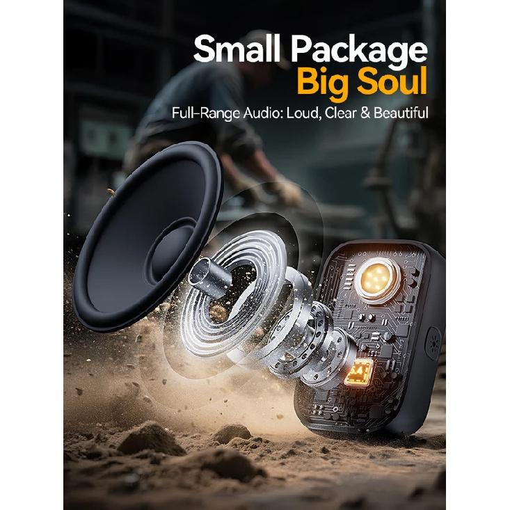 Wearable Bluetooth Speakers,IP67 Waterproof,Clip-On Portable Small Personal Speaker/Clean Sound/Stereo Pair/Wireless 5.4