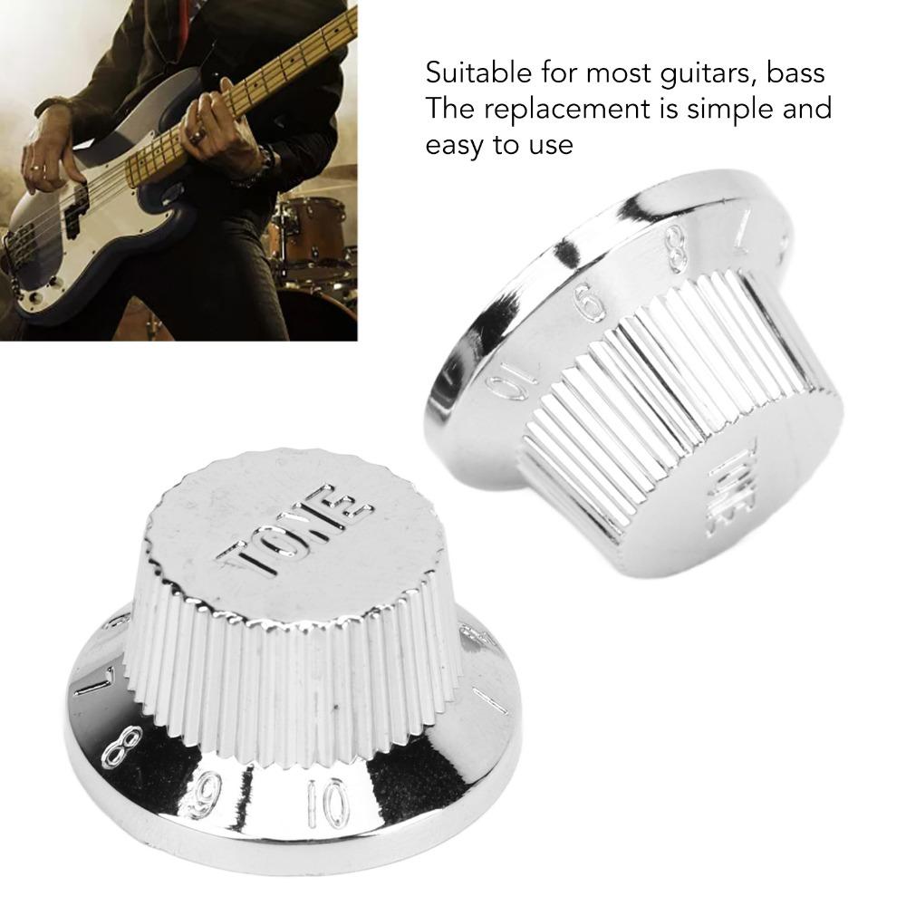 3PCS 2 Tone 1 Volume Guitar Control Knobs Silver Electric Guitar Knobs For Electric Guitar