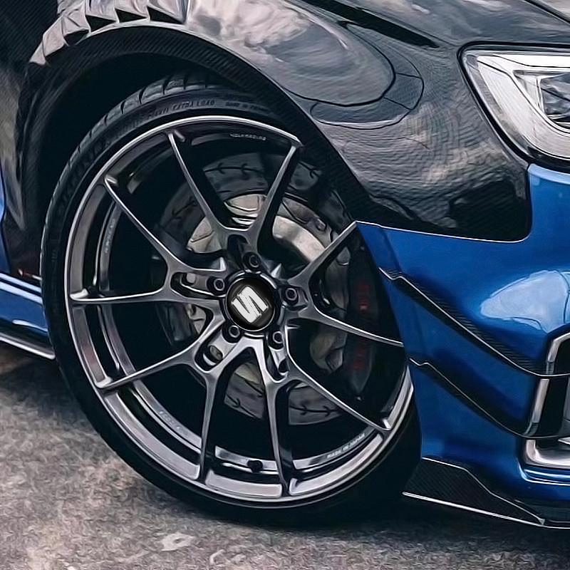 4Pcs 56MM Car Wheel Rims Center Hub Caps Emblem Sticker Car Accessories for Seat Cupra Leon 5f Ibiza 6l 6j Leon 1p Cushion Altea Xl Leon Decor