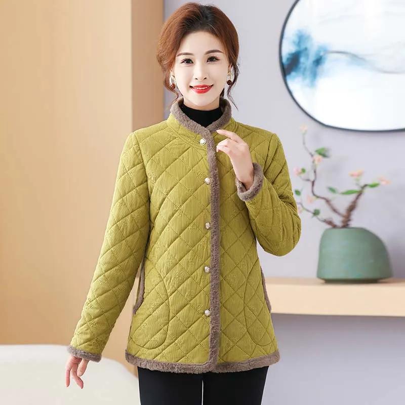 Cotton-padded Jacket Fashion Ladies Autumn and Winter Warm Cotton-padded Jacket Thickened Plus Velvet Casual Jacket Winter Padded Jacket Women