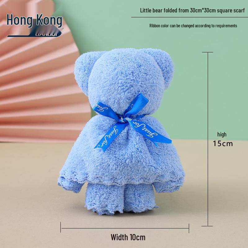 Coral Fleece Bear Towel - Handcrafted Exquisite Gift for Weddings, Anniversaries, and Events
