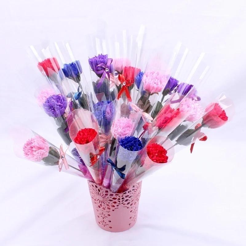 8pcs/lot Bath Artificial Carnation Soap Flower Party Mother's Day Gift Decoration Valentine's Day Gift