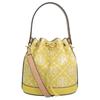 T Monogram Drawstring Embossed Leather Shoulder Tote Bag Women Bags Palm-Yellow 88155-733