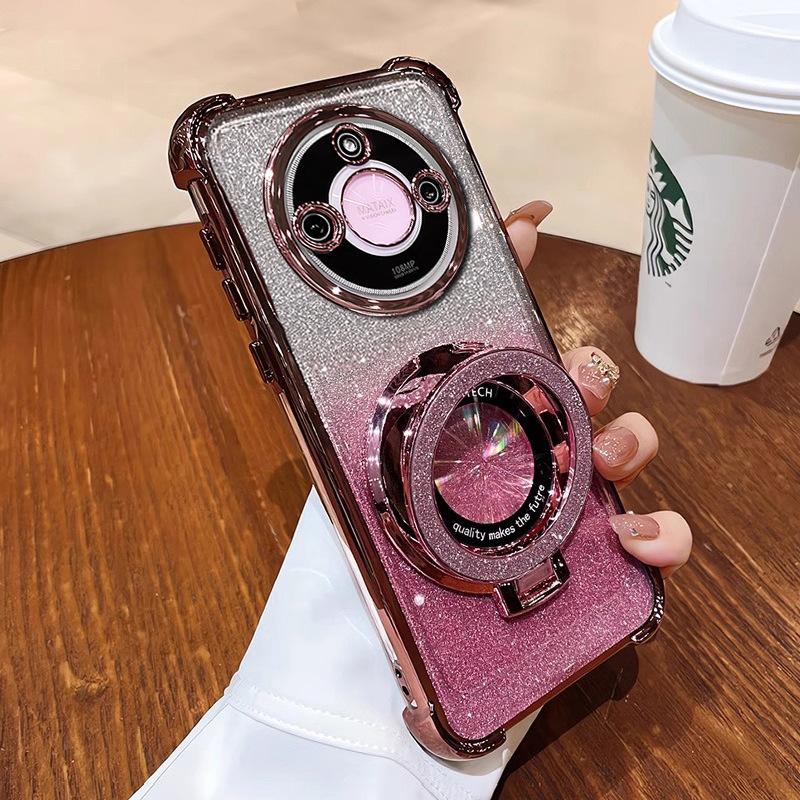 Honor X1B mobile phone case Honor X8A glitter bracket Honor X1B anti-drop Honor X1D X1C protective case