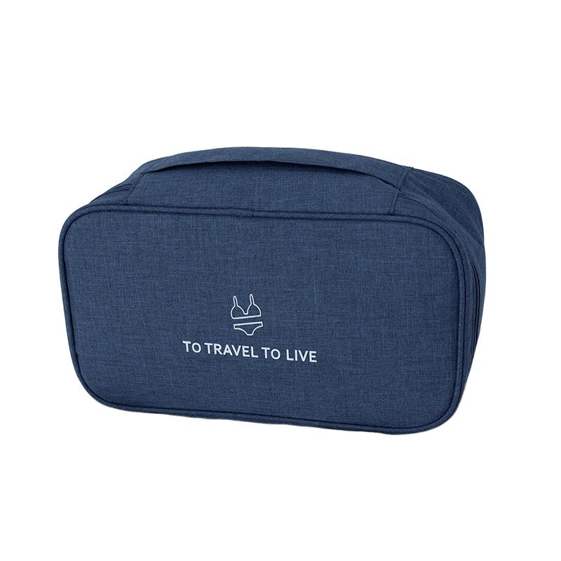 

Дорожный органайзер для нижнего белья, компактная коробка для белья, современная косметичка для косметики и душевых принадлежностей на две недели для спортзала темно-синий