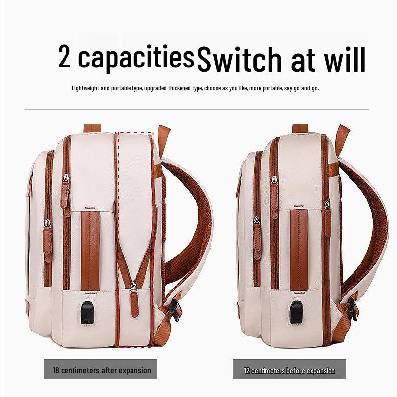 Unisex Waterproof Travel Backpack: High-End, Expandable with Large Capacity for Laptops