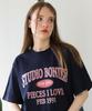 BONIEE Arch Typo 1991 Graphic Loose Oversized T-Shirt Navy