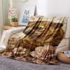 1PC Romanticism Print FlAannel Blanket, High Quality Comfortable for All Seasons, Home Decor, Warmth and Comfort